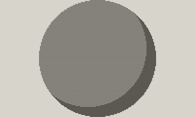 A grey circle with a darker shaded portion